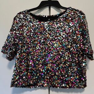 Sequined Rainbow H&M Crop Top